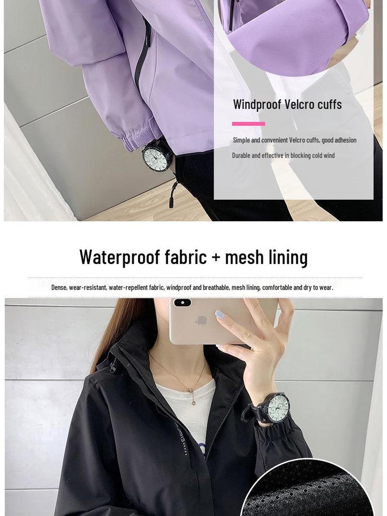 2025 Women's Spring/Autumn Lightweight Waterproof Windbreaker with Printable Logo for Outdoor Activities