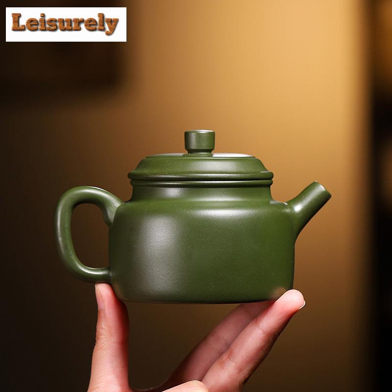 200ml Vintage Yixing Purple Clay Teapots Artists Handmade Lucky Ruyi Pot Raw Ore Green Mud Kettle Chinese Zisha Tea Set Supplies