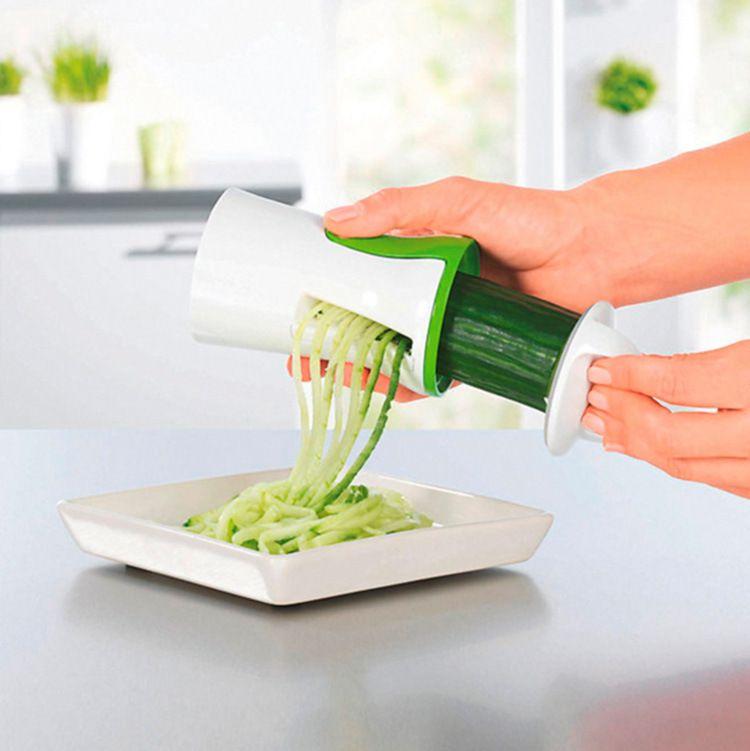 Durable Abs And Stainless Steel Dual Blades Vegetable Spiralizer For Healthy Meals