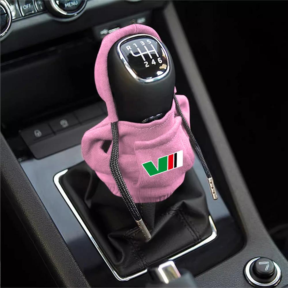 BBIC7 Car Gearbox New Year Xmas Hoodie Car Shift Speed Lever Cover for Skoda S Logo Octavia Fabia 2 Superb 2 Kamiq Kodiaq VRS VII