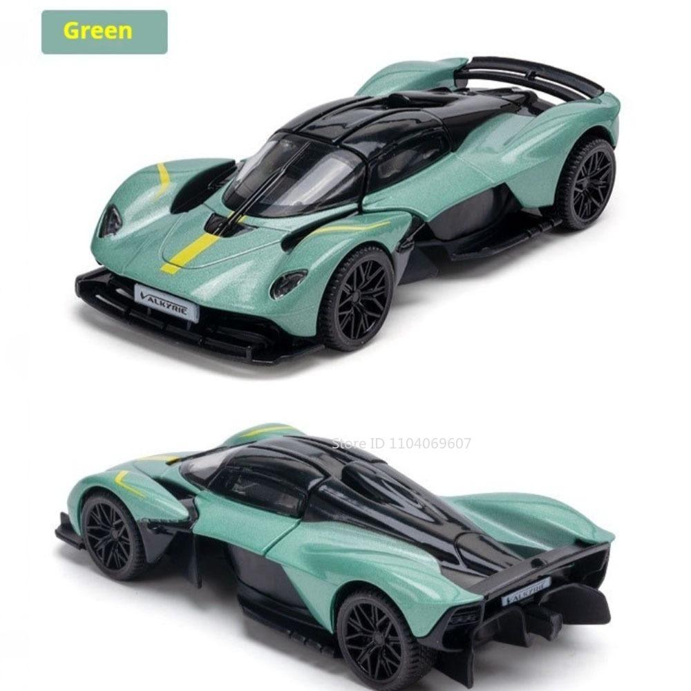 1:Model Zabawka Valkyrie w Skali 43 Superauta Metalowe Odlewane Ciśnieniowo Symulacja Drzwi Wnętrza Otwierane Pull Back Kolekcja Modele Samochodów Sportowych