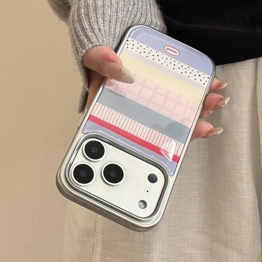 Bunte gestreifte Handyhülle für iPhone 17 und iPhone 17 Pro Max