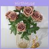 Single Of Bouquet Nine Head Roses Artificial Fake Flowers Wedding And Decor Home