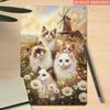 Vintage Cat Windmill Metal Poster, Rotating Blades Garden Wall Art