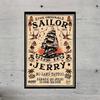 Vintage Sailor Jerry Tin Sign Nautical Frameless Metal Wall Art Pub Bar Man Cave Decor The Original Retro Plaque