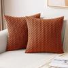 Sage Green Corduroy Striped Throw Pillow Covers 18x18 Soft Square Cushion Cases for Couch Living Room Bed Sofa Decor