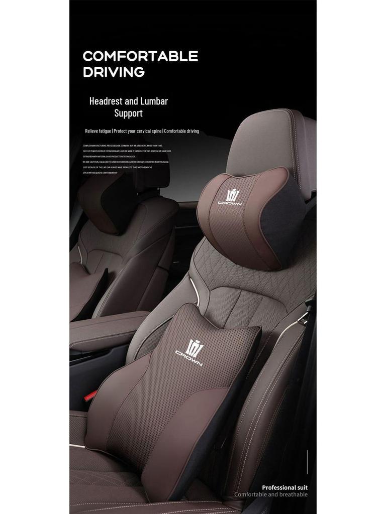 Crown Land Cruiser Headrest & Lumbar Cushion for 12th-14th Gen Toyota Crown/Vellfire Neck Pillow