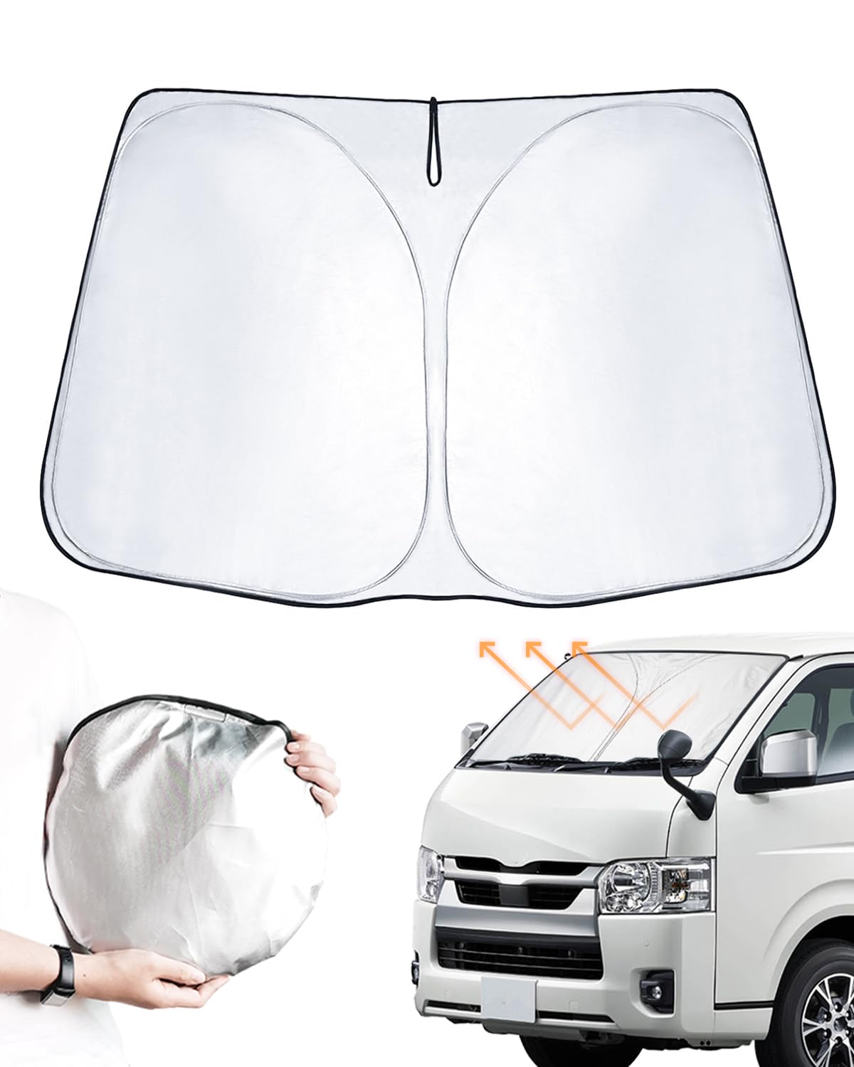 

LANTU Toyota Hiace 200 Series Эксклюзивно Для Автомобиля Идеально Предотвращает Сон в Салоне на Заказ УФ Повышенный Легко Устанавливается и Хранится Солнцезащитный Козырек, серый