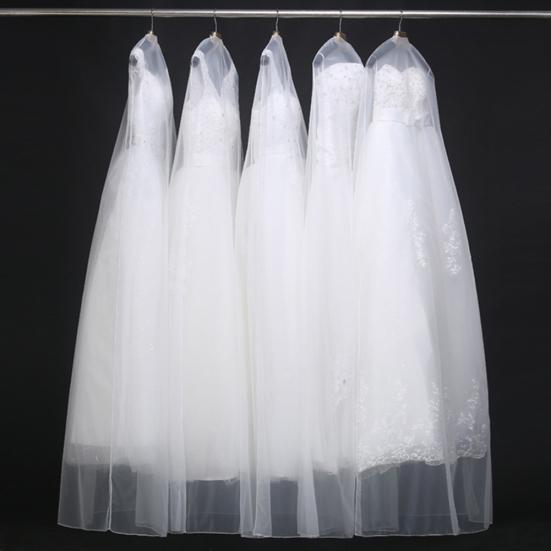 Borsa per abiti da sposa in rete trasparente da 1,8 m, custodia antipolvere