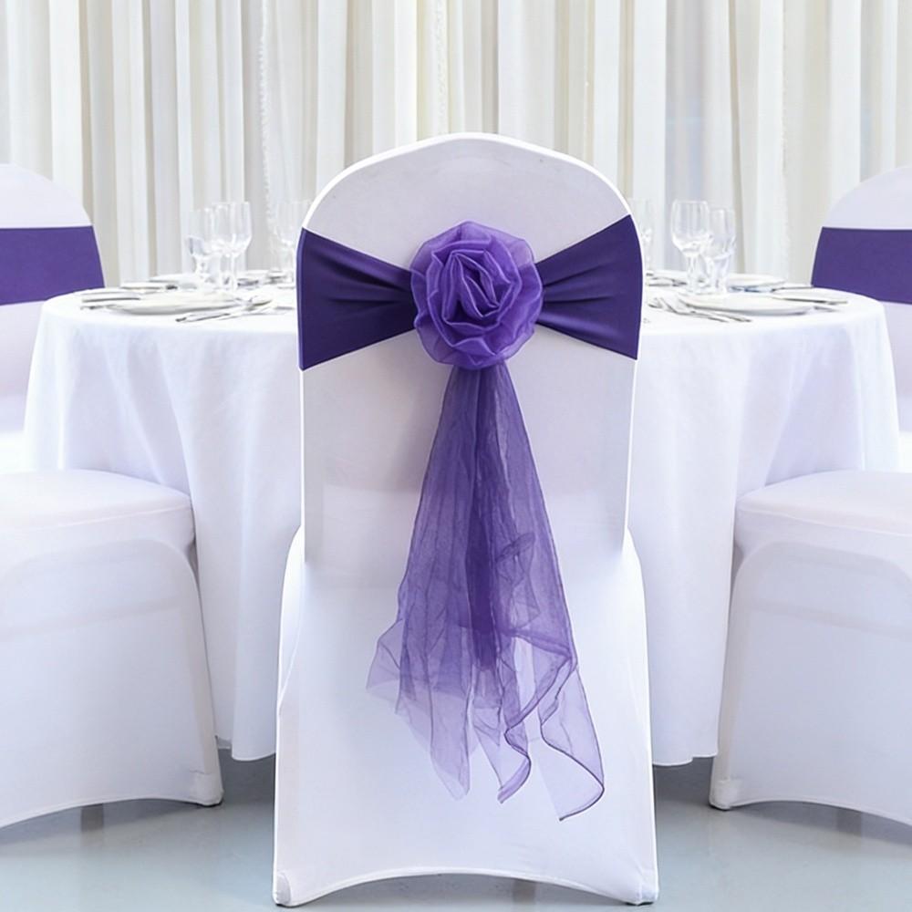 Stretch Chair Bow Tie Ready Made Spandex Stretch Cover Elegant Chair Sashes  Banquet Setting