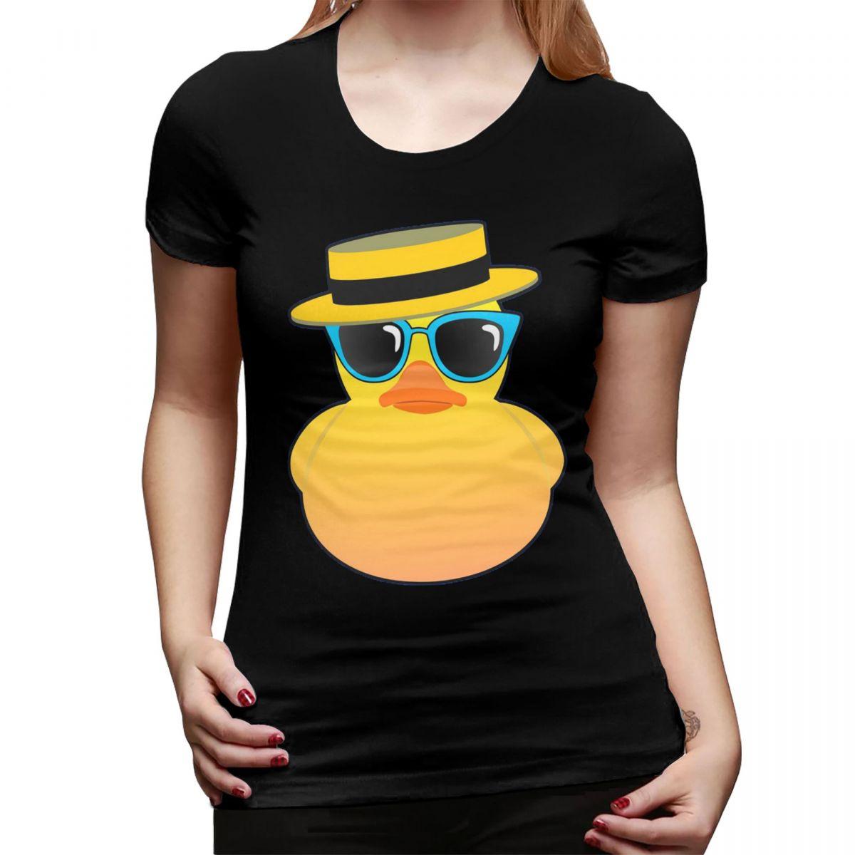 

Rubber Duck Ducky Wearing Boater Hat And Sunglasses TShirt for Women Crew Neck T Shirts Womens Short Sleeve Summer Clothes Top 2XL