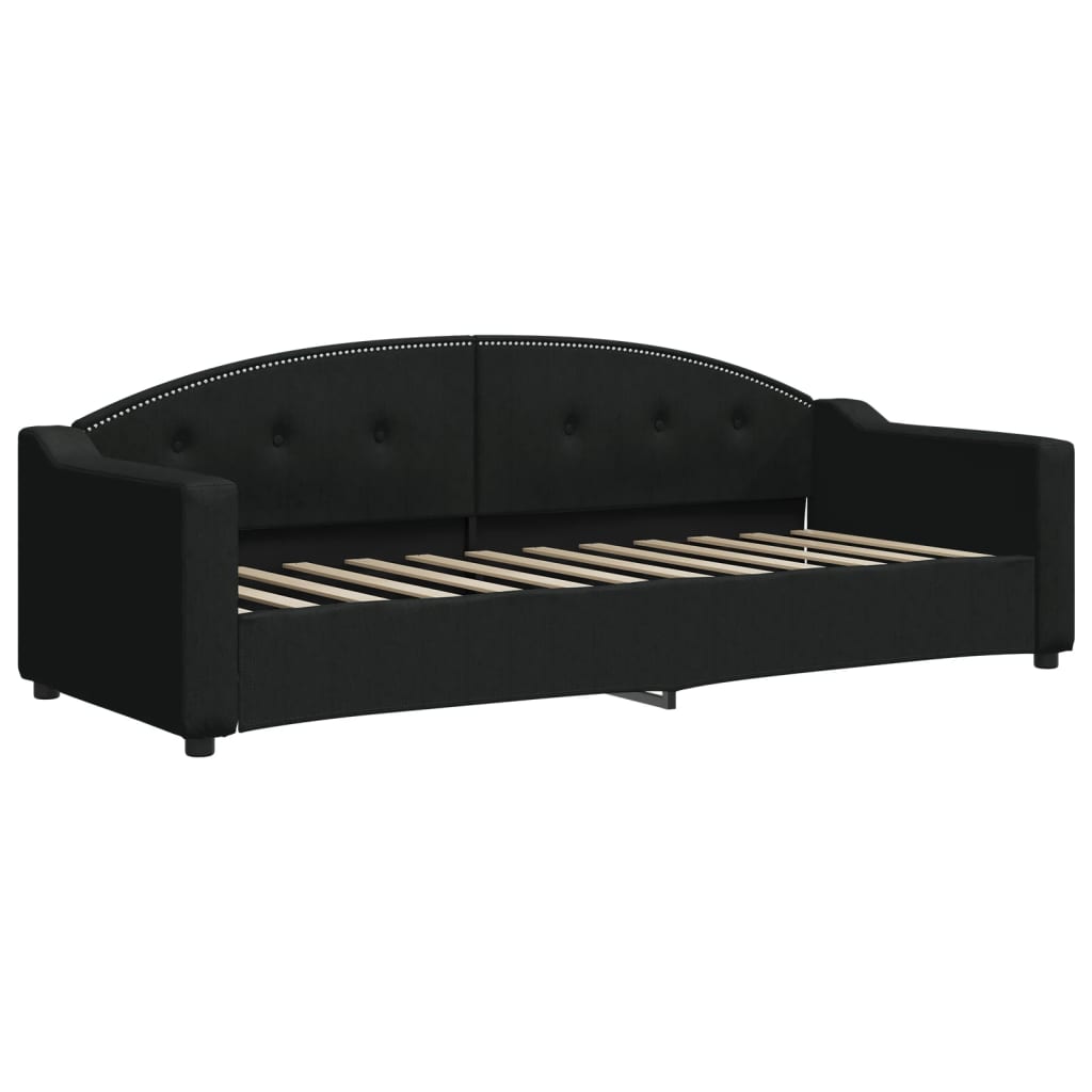 Vidaxl Sofa Z Materacem Do Spania, Czarna, 80X200 Cm, Tkanina