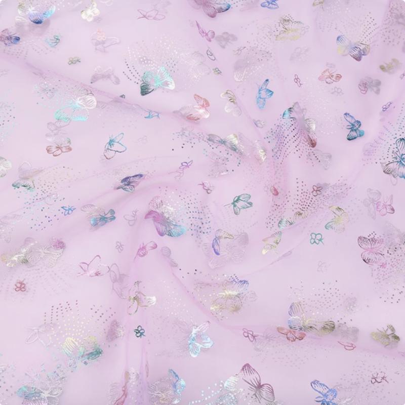 100x150cm Fancy Feather Butterfly Gauze Wedding Dress Shampooy Skirt Gauze Stage Costume Fabric Background Decorative Foil Gauze