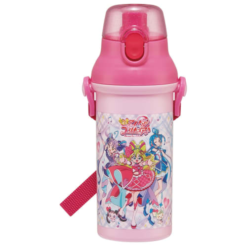 Skater Children's Water Bottle, 480ml, Direct Drinking, Plastic, One-Touch Operation, Dishwasher Safe, Made in Japan, Kimi to Idol PreCure, Girls', PS