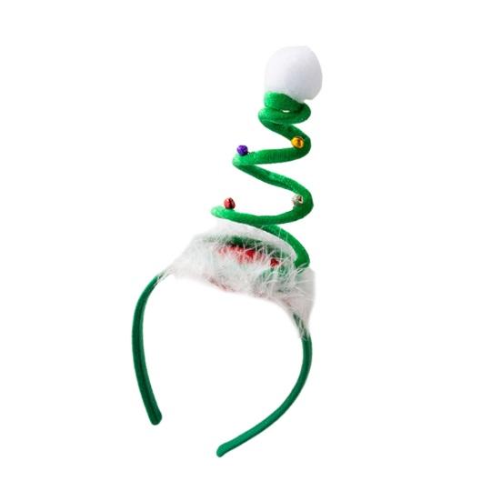 

Christmas Headband Spiral Design Glitter Star Decor Secure Fit Hair Hoop Holiday Headband Christmas Party Accessory