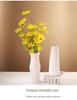 Retro White Ceramic Flower Vase – Creative Ornament for Living Room or Dining Table, Perfect for Hydroponic and Fresh Flowers with a High-End Feel.