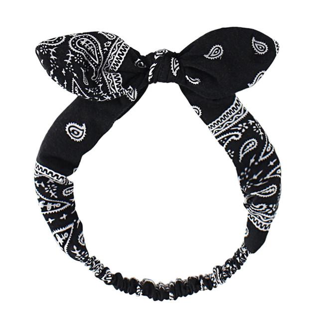 Bentite boho cu funde pentru femei Bandana vintage cachelure cu flori Imprimate bentiță elastică pentru ureche de iepure Bandaj cu imprimeu caju Accesorii drăguțe pentru păr