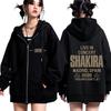 Shakira Las Mujeres Ya No Lloran Tour Print Zipper Hoodie Men Women Fashion Sweatshirt Casual High Quality Zip Up Jacket