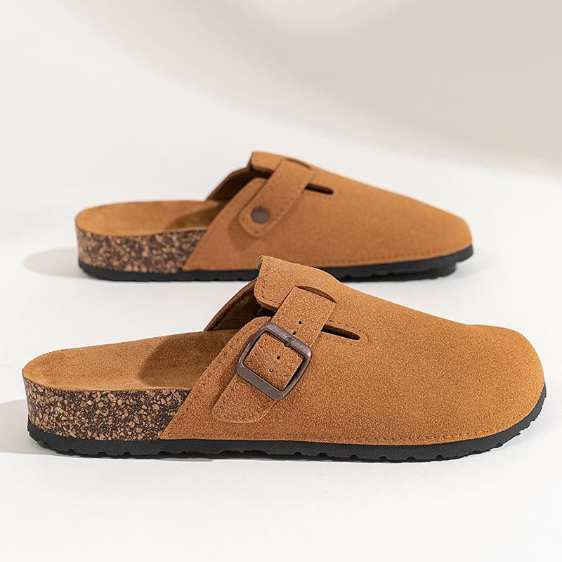 Men Women Closed Toe Slippers Cork Sandals Slides Clogs Slip On Shoes Mules Outdoor Indoor Comfortable Footbed