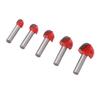 5 Pcs Round Nose Router Bit 8mm Shank Carbide High Hardness Core Box Router Bit for Woodworking