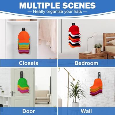 1/2Pcs Baseball Cap Hat Rack Wall-Mounted Organizer Large Capacity Simple Installation Compact Hat Storage Display Holder Cap Hanger