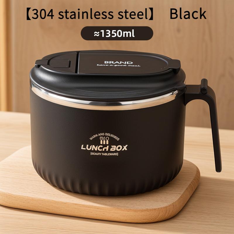 Stainless Steel Ramen Bowl Japanese With Tableware/Lid Personal Lunch Box Home Large Capacity Portable Noodle Bowl