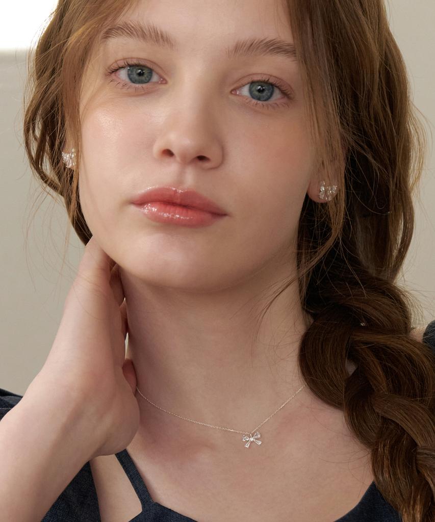 Tatiana (Silver 925) Lovely Bright Ribbon Necklace Nz2172