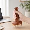 Copper Massage Brush, Gua Sha Comb with Wood Handle And Brass Balls, Brass Massage Tool, Facial Massager for Face, Jawline, Scalp, Eye Care, Body