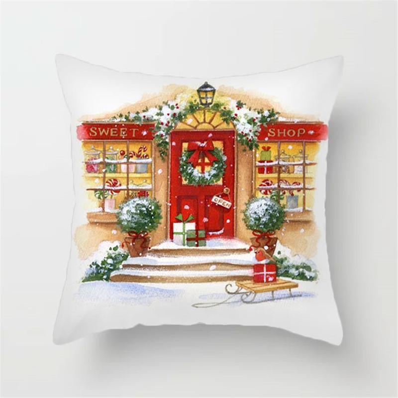 Christmas Pillow Cover New Cartoon Home Office Cushion Cover