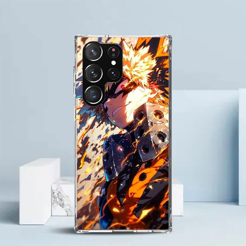 Bakugou Katsuki MHA My Hero Phone Case For Samsung Galaxy S24 S25 Edge S26 Ultra S22 S23 Plus S21 + S20 FE Soft TPU Back Cover G