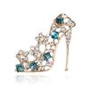 European and American Rhinestone High-Heeled Shoe Brooch with Cute Dripping Oil Design