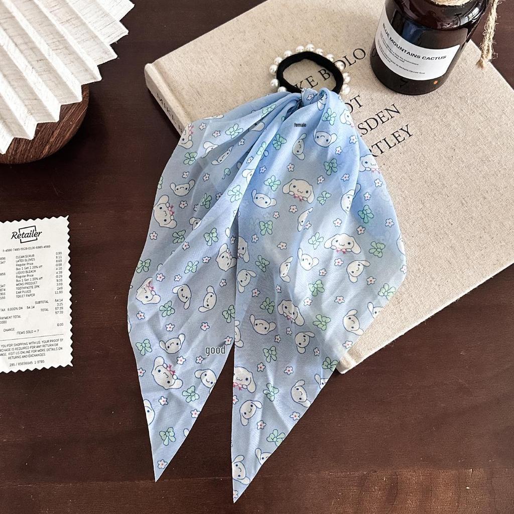 Mori Style Pearl Braided Headband for Girls - Fairy Ribbon Tie Hair Accessory