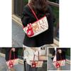 Small Bear Letter Bag Women Large Canvas Casual Commuting Bag For School And Work