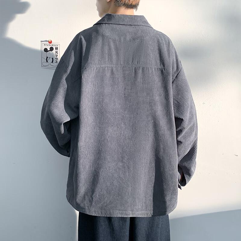 Men's Corduroy Long Sleeve Lapel Shirt Jacket