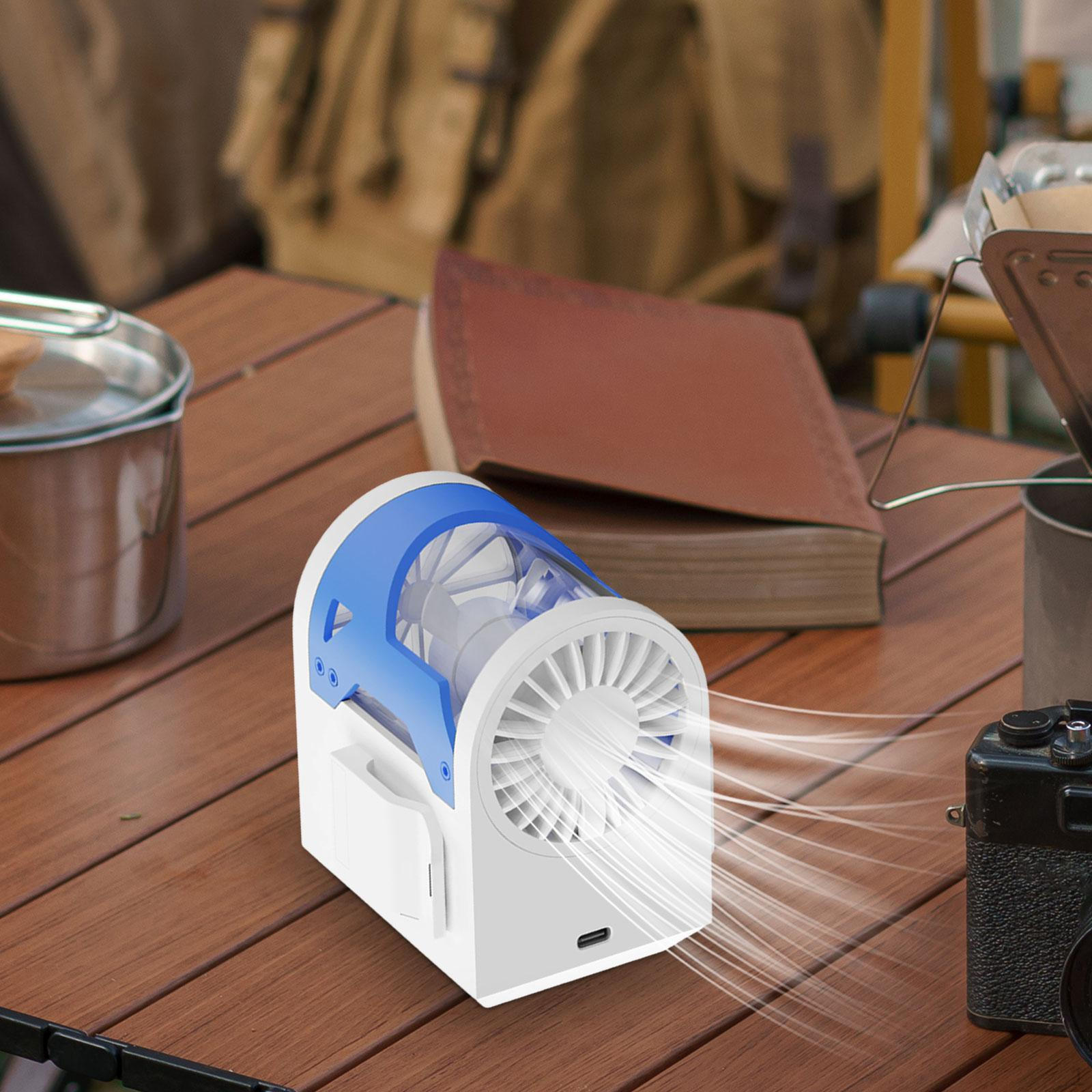 

Personal Waist Clip Fan Portable Cooling Display Screen Rechargeable Wearable Hanging White Blue