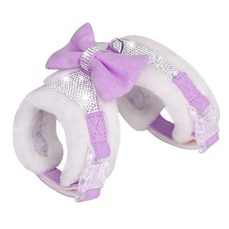 

Зимняя флисовая шлейка для собак, теплая жилетка для кошек, пальто, одежда для щенков, французский бульдог s фиолетовый