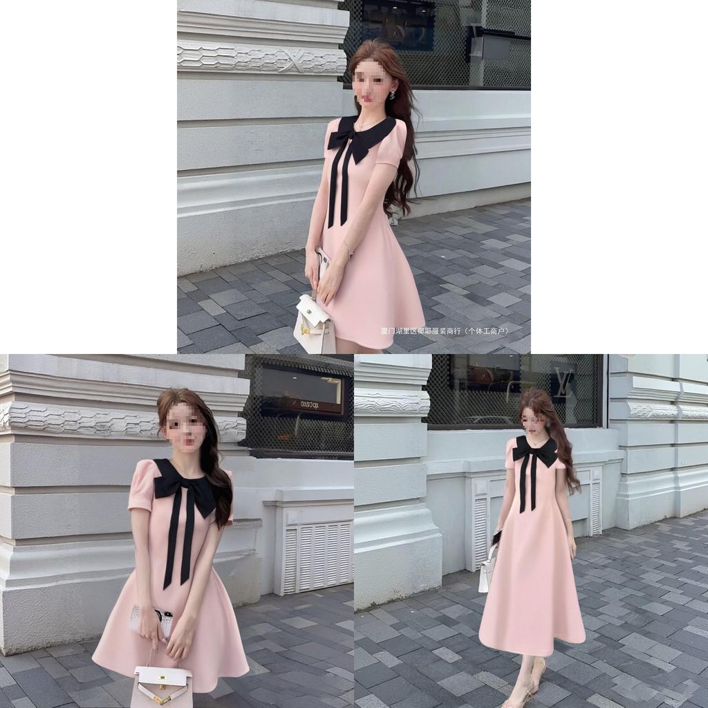 Pink Little Dress With Knit Fabric And Tiedye Design For Youths