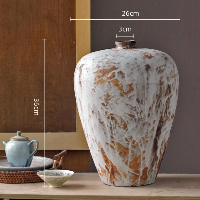 Ceramic Vase Chinese-style Retro Handcrafted Earthenware Jars Flower Vase Flower Arrangement Accessories Ceramic Handicrafts