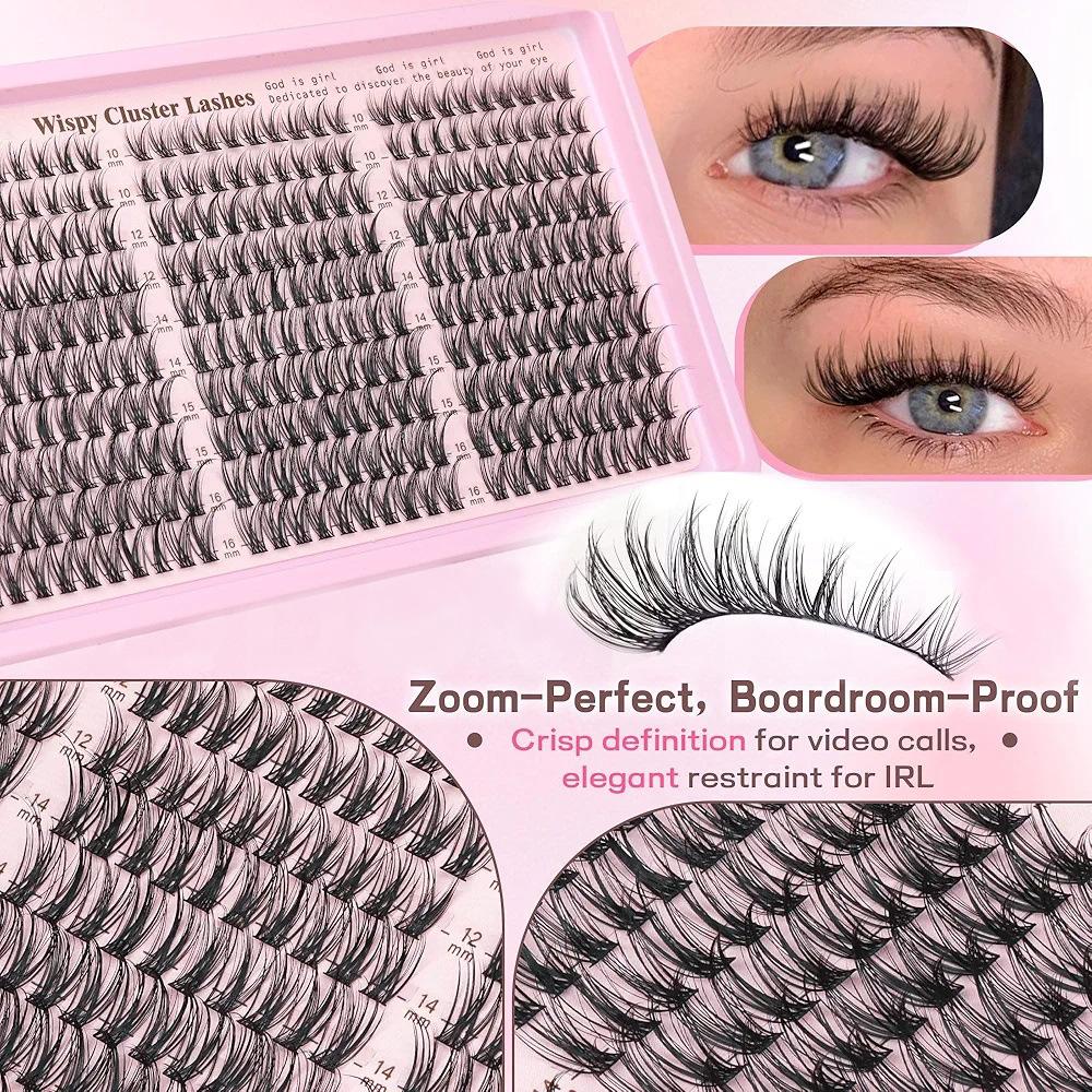 Large Capacity Self-Grafting False Eyelashes 10-16Mm Mixed Single Cluster Diy Extension Eyelash Set