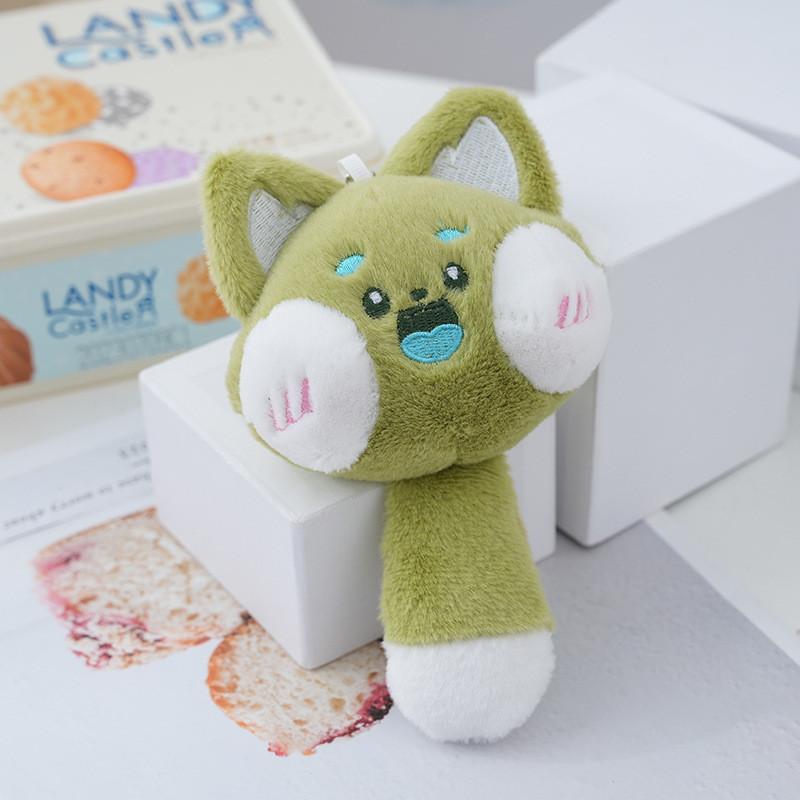 

Adorable Dudu Cat Plush Keychain Soft And Cuddly Stuffed Animal Toy зелёный