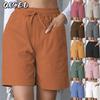 QICED Mode Dam Casual Enfärgade Tryckta Byxor & Capribyxor