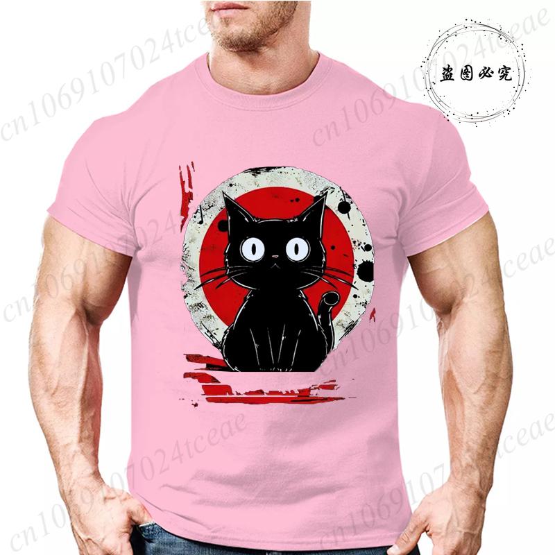 Kawaii Cat Japanese Black Anime Cat Men's T Shirt Tee T-Shirt Kawaii Clothes Shirts for Women Tops Graphic T Shirts Camisetas