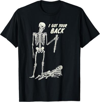 Ich halte dir den Rücken frei Halloween Skelett Totenkopf Sarkastisches T-Shirt Unisex T-Shirt