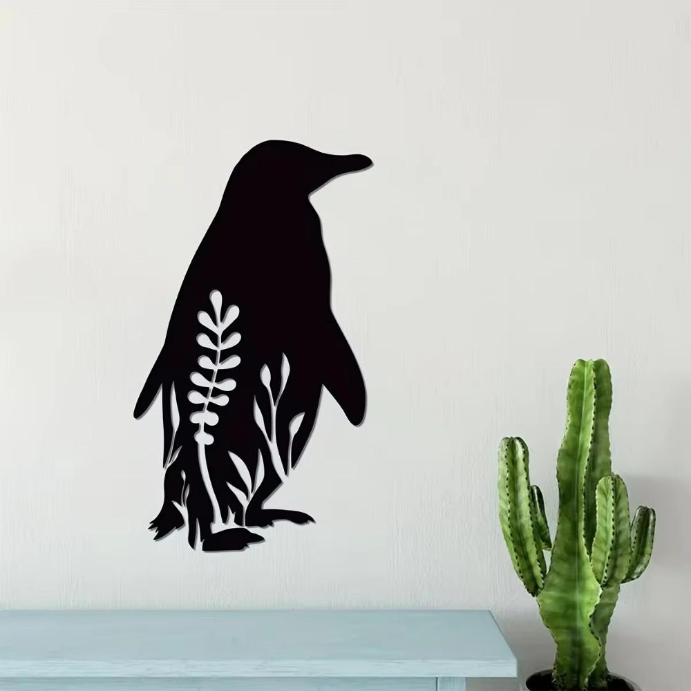 1pc Penguin Metal Wall Art Charming Metal Wall Décor for Home, Ideal for Kitchen, Bathroom, Living Room, Bedroom, and Gift Ideas