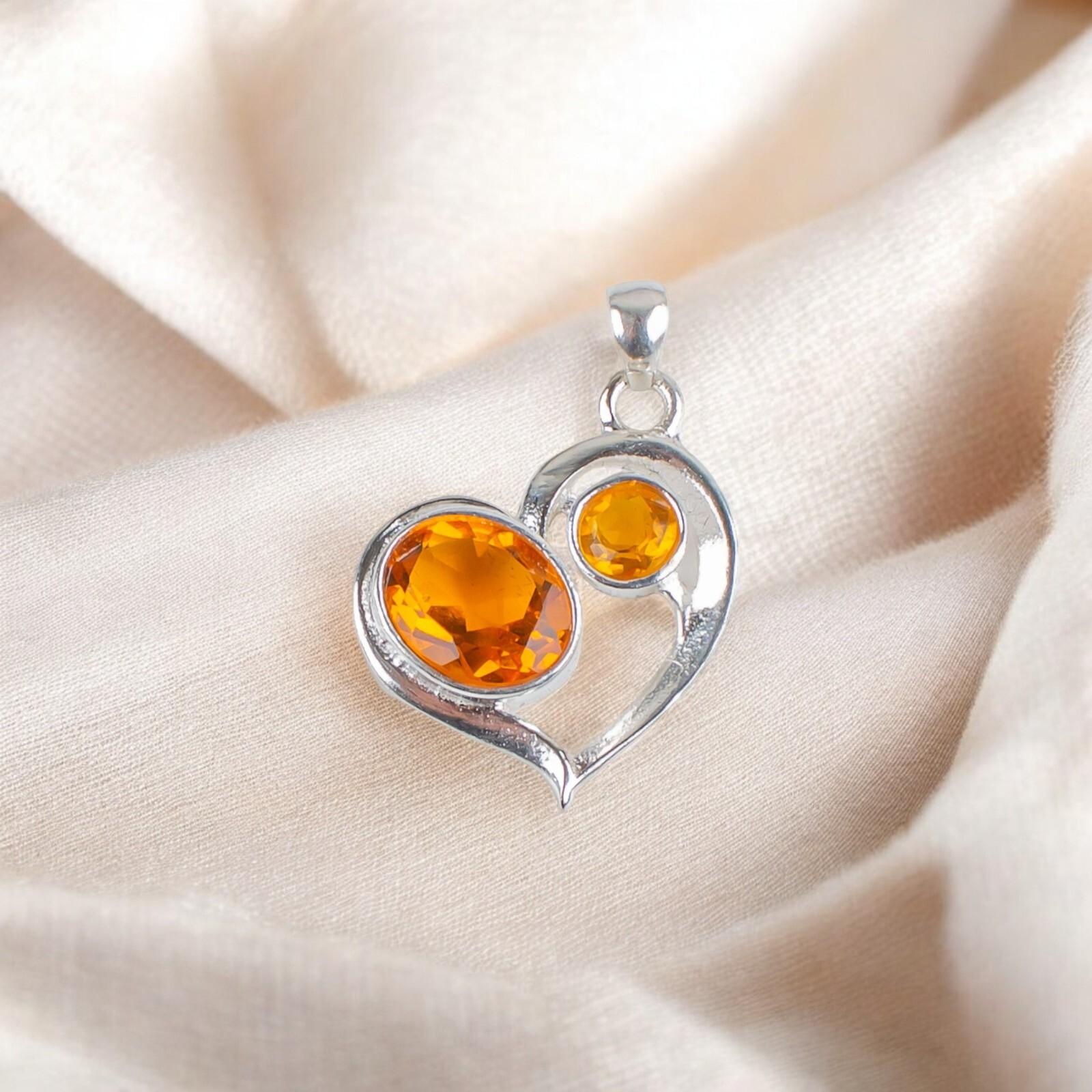 

Citrine Gemstone 925 Sterling Silver Jewelry Handmade Pendant For Birthday Gift CP-3-5