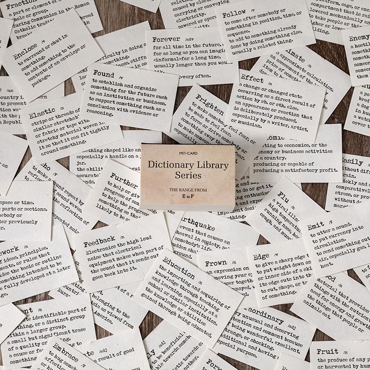 Journamm 100pcs Dictionary Library Series Material Paper Scrapbooking Card Making Journaling Project DIY Retro Background Paper