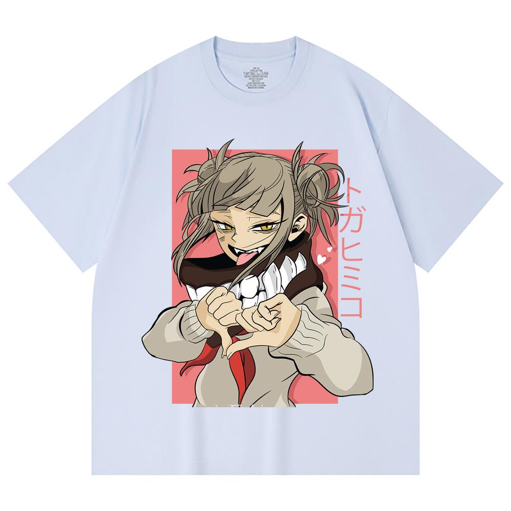 230 Gsm 100% Cotton My Hero Academia V19 Toga Print Unisex Heavy Cotton T Shirt
