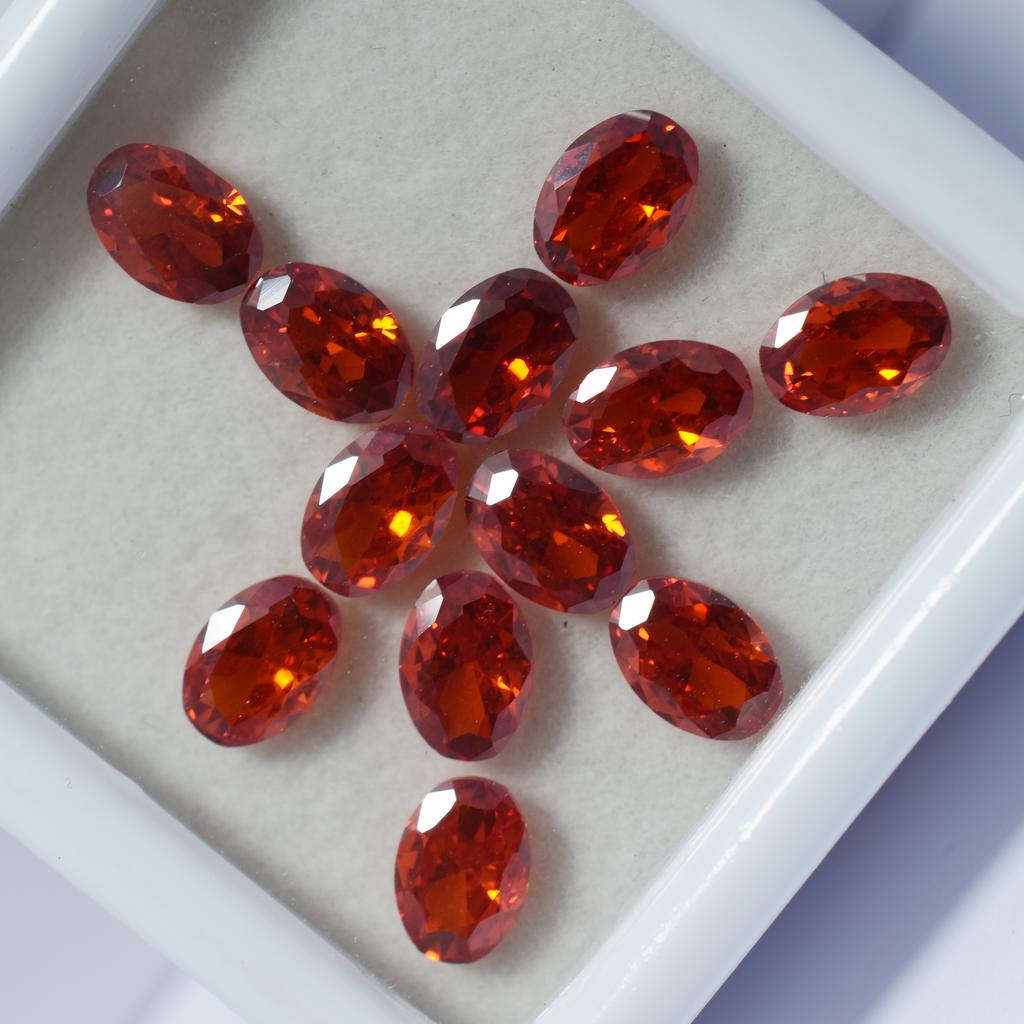 Orange Sapphire Oval Cut 9 Pcs Natural CERTIFIED Loose Gemstone 7x5 MM Lot S-43859