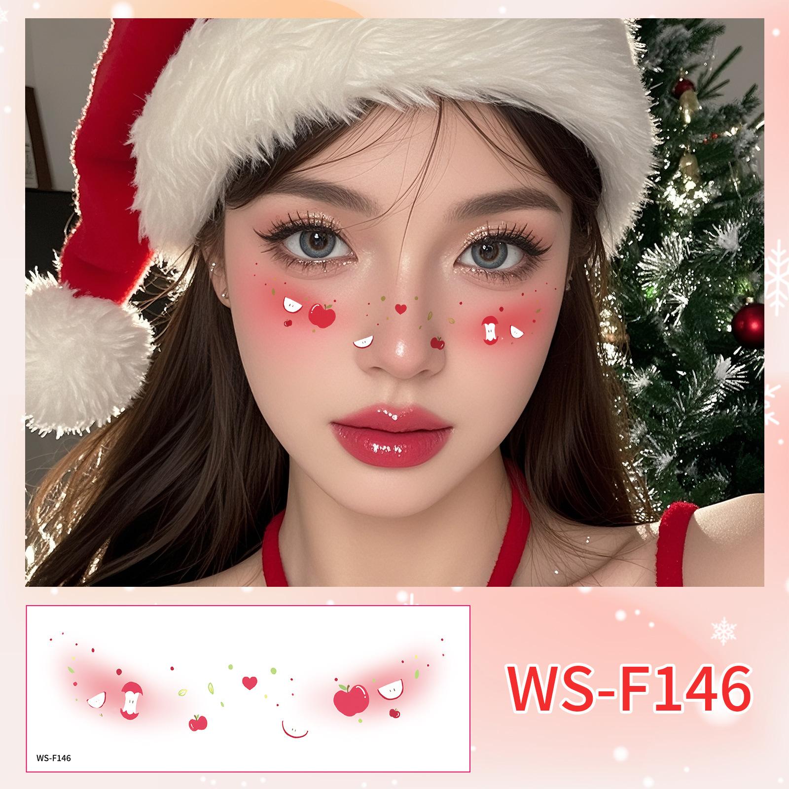 Cross Border New Stock Christmas Makeup Face Stickers Holiday Parties Dances Events Waterproof Sweat Creative Tattoo 60x160mm