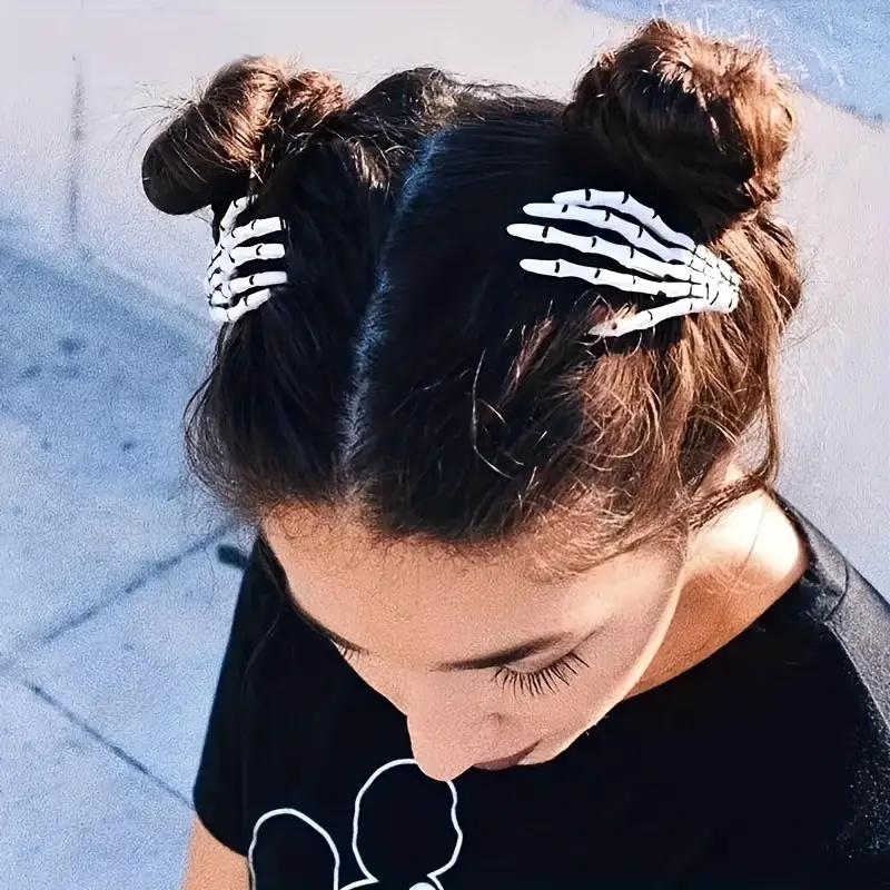 1-5pcs Skeleton Hand Hair Clip Punk Scary Ghost Hand Hairpin Halloween Horror Party Hairstyling Costume Decoration Accessories